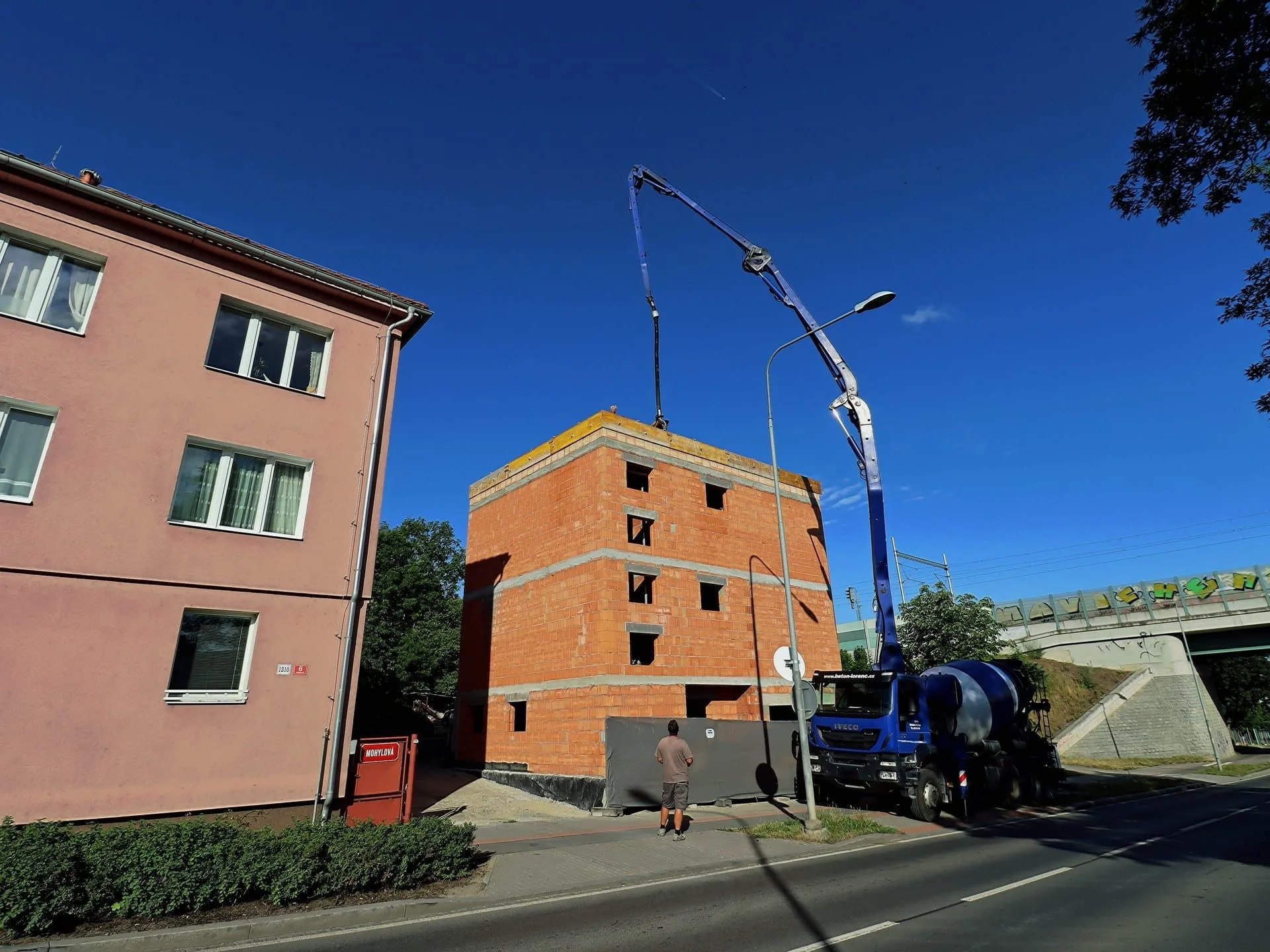 New apartment building in Plzeň during construction