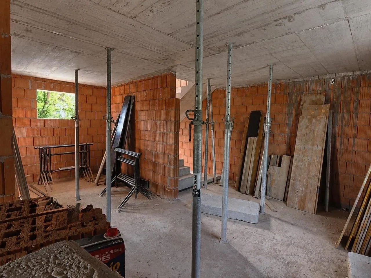 View inside the residential building under construction in Plzeň